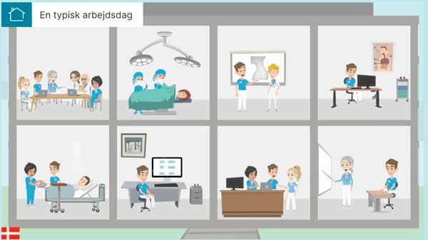 A typical workday animated